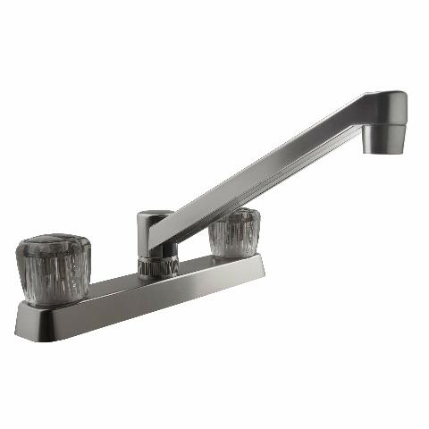 Dura Faucet DF-PK600S-SN RV Kitchen Sink Faucet with Smoked Acrylic Knobs (Brushed Satin Nickel)