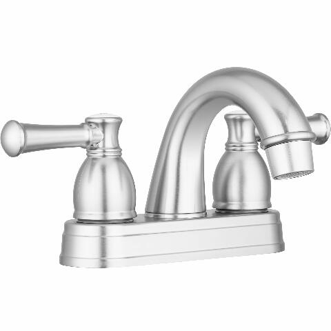 Dura Faucet RV Designer Two Handle Arc Spout Bathroom Faucet (Brushed Satin Nickel) - Compatible with Recreational Vehicles, Motorhomes, Travel Trailers and More
