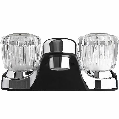 Dura Faucet DF-PL700A-CP RV Bathroom Sink Faucet with Clear Acrylic Knobs - 2-Handle (Chrome)