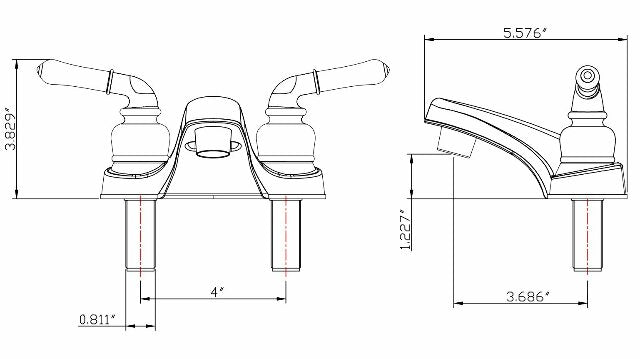 Dura Faucet DF-PL700C-SN RV 2-Hole Bathroom Faucet with Classic 2-Handles (Brushed Satin Nickel)
