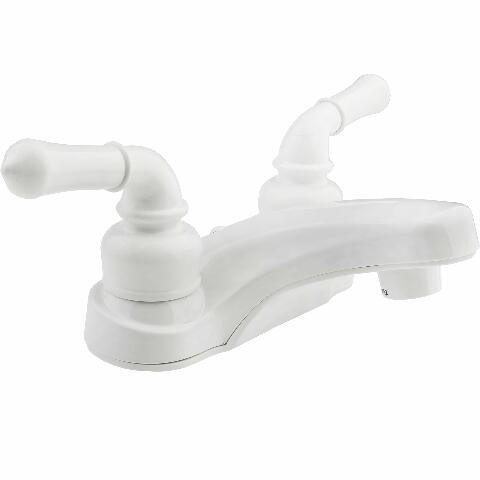Dura Faucet DF-PL700C-WT RV 2-Hole Bathroom Faucet with Classic 2-Handles (White)