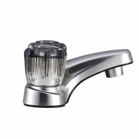 Dura Faucet DF-PL700S-SN RV Bathroom Faucet with Smoked Acrylic Knobs (Brushed Satin Nickel)