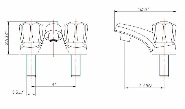 Dura Faucet DF-PL720A-CP RV Bathroom Faucet with Crystal Acrylic Knobs and Shower Hose Diverter (Chrome)