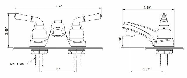 Dura Faucet DF-PL720C-SN RV Bathroom Faucet with Classical Handles and Shower Hose Diverter (Brushed Satin Nickel)