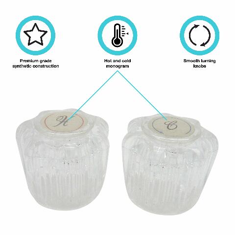 Dura Faucet DF-RKA RV Replacement Hot and Cold Crystal Acrylic Faucet Knobs Compatible with Faucet