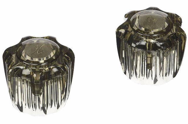 Dura Faucet DF-RKS RV Replacement Hot and Cold Smoked Acrylic Knobs Compatible with Faucet