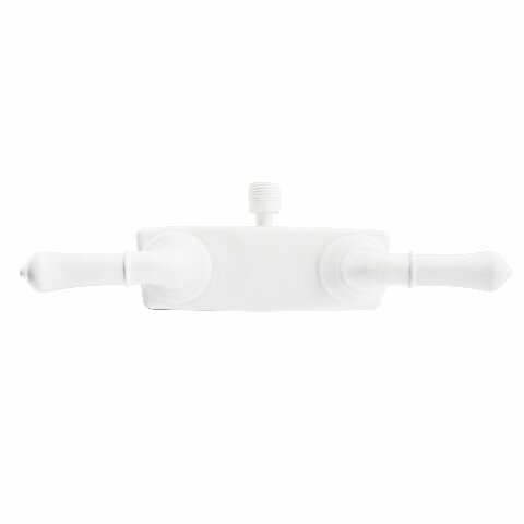 Dura Faucet (DF-SA100C-WT) RV/Motorhome Shower Faucet Valve Diverter with Easy Turn Handles (White)