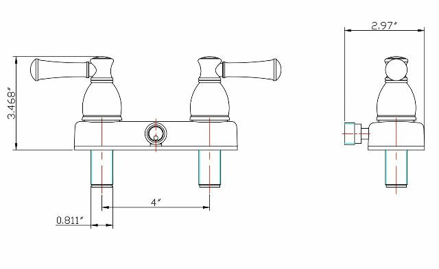 Dura Faucet DF-SA100L-SN RV Shower Faucet Valve Diverter with Hot/Cold Handles (Brushed Satin Nickel)