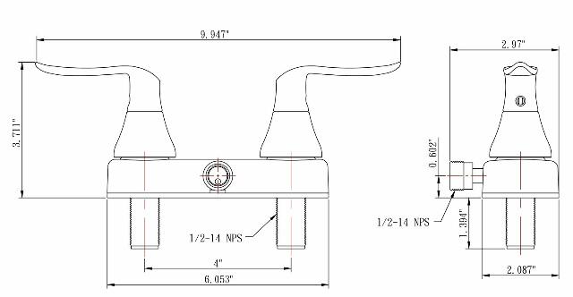 Dura Faucet DF-SA100LH-CP RV Shower Faucet Valve Diverter with Winged Levers (Chrome)