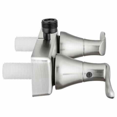 Dura Faucet DF-SA100LH-SN RV Shower Faucet Valve Diverter with Winged Levers (Satin Nickel)