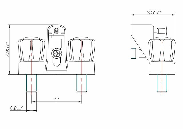 Dura Faucet DF-SA110A-CP RV Tub and Shower Faucet Valve Diverter with Crystal Acrylic Knobs (Chrome)