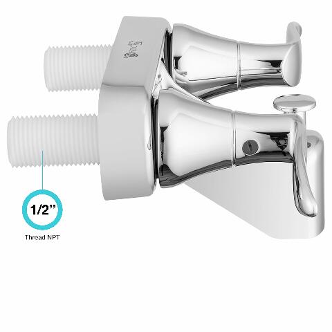 Dura Faucet DF-SA110LH-CP RV Tub & Shower Faucet Valve Diverter with Winged Levers (Chrome)