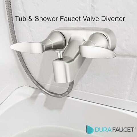Dura Faucet DF-SA110LH-SN RV Tub & Shower Faucet Valve Diverter with Winged Levers (Brushed Satin Nickel)