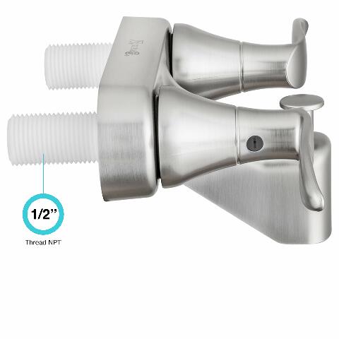 Dura Faucet DF-SA110LH-SN RV Tub & Shower Faucet Valve Diverter with Winged Levers (Brushed Satin Nickel)