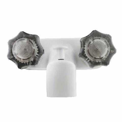 Dura Faucet DF-SA110S-WT RV Tub & Shower Faucet Valve Diverter with Smoked Acrylic Knobs (White)
