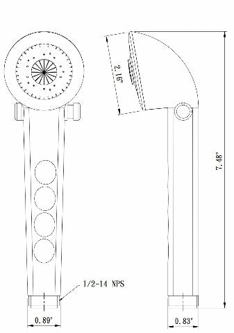 Dura Faucet DF-SA135-CP RV Economical Handheld Replacement Shower Head Wand Unit - Water Saving Flow Control Trickle Switch (Chrome)