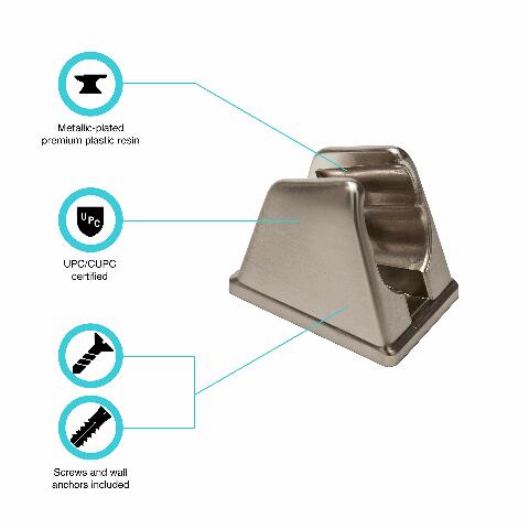 Dura Faucet DF-SA156-SN RV Handheld Shower Wand Bracket Holder - Mounting Screws Included (Brushed Satin Nickel)