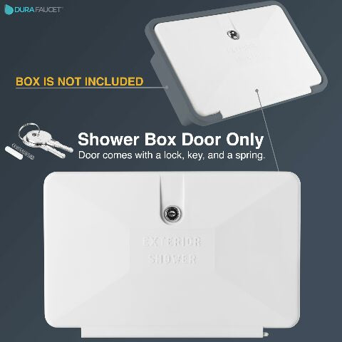 Dura Faucet DF-SA170D-WT RV Durable Replacement Door Compatible with an Exterior Shower Box Kit - Lockable (White)