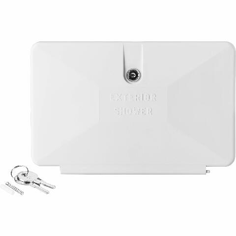 Dura Faucet DF-SA170D-WT RV Durable Replacement Door Compatible with an Exterior Shower Box Kit - Lockable (White)