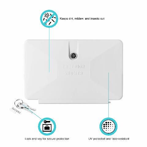 Dura Faucet DF-SA170D-WT RV Durable Replacement Door Compatible with an Exterior Shower Box Kit - Lockable (White)