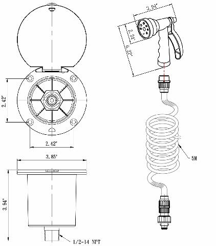 Dura Faucet DF-SA188-WT RV Exterior Quick Connect Detachable Sprayer, Hose, and Utility Spray Dock Kit - Lockable (White)