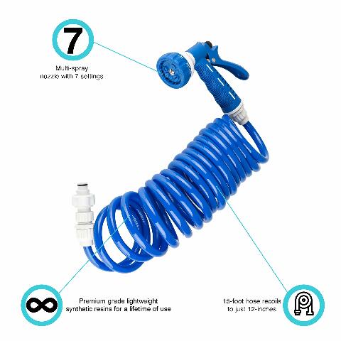 Dura Faucet DF-SA188-WT RV Exterior Quick Connect Detachable Sprayer, Hose, and Utility Spray Dock Kit - Lockable (White)