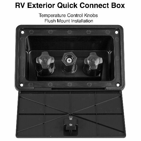 Dura Faucet DF-SA189-BK RV Exterior Quick Connect Detachable Sprayer, Hose, Port, and Spray Box Kit (Black)