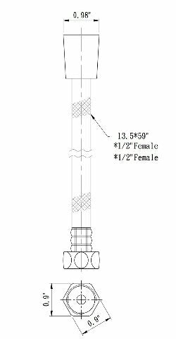 Dura Faucet DF-SA230-CP RV 60-inch Vinyl Shower Hose (Chrome and Black)