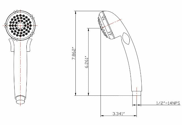 Dura Faucet DF-SA400-WT RV Hand Held Shower Wand - Water-Saving Trickle Switch (White)