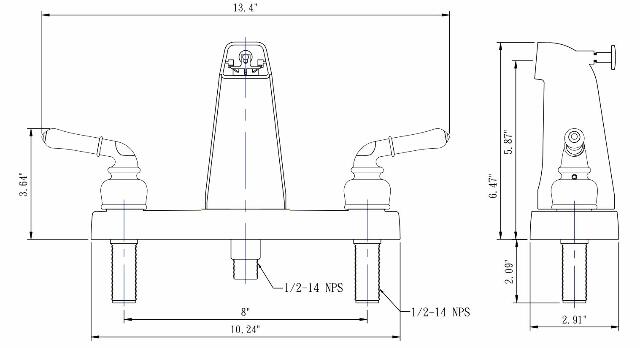 Dura Faucet Economical Two Handle Classic Tub and Shower Faucet Diverter Compatible with Handheld Shower (Chrome Polished)