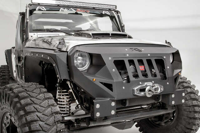 Fab Fours GR1000-1 Grumper Grill/Front Bumper Fits 07-18 Wrangler (JK)