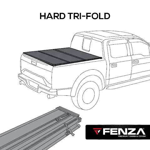 Hard Tri-Fold Tonneau Cover Compatible With Isuzu D-Max 12-25 (Double Cab)
