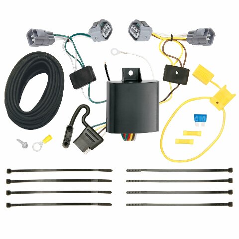 Tekonsha T-One® T-Connector Harness, 4-Way Flat, Compatible with Select Jeep Cherokee Black