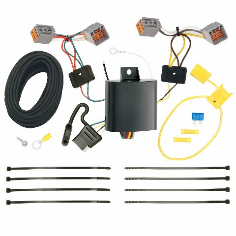 Tekonsha T-One® T-Connector Harness, 4-Way Flat, Compatible with Select Ford Transit Connect, Black