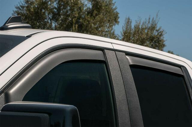 EGR 571691 In-channel Window Visors Front and Rear Set, Dark Smoke Finsh, Compatible with Chevrolet, GMC Silverado, Sierra Crew Cab Models