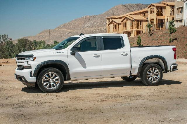 EGR 571695 In-channel Window Visors Front and Rear Set, Matte Black Finish, Compatible with Chevrolet, GMC Silverado, Sierra Crew Cab Models