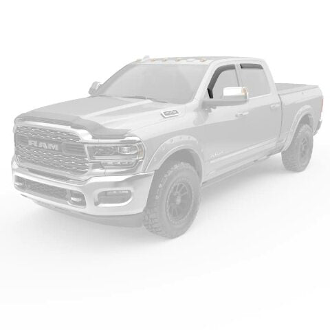 EGR 572861 In-channel Window Visors Front and Rear Set, Dark Smoke Finsh, Compatible with Ram 2500 3500 Crew Cab Models