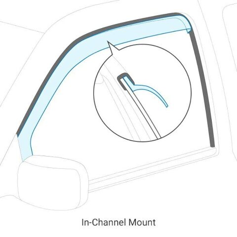 EGR 572951 In-channel Window Visors Front and Rear Set, Dark Smoke Finsh, Compatible with Ram 1500 Crew Cab Models