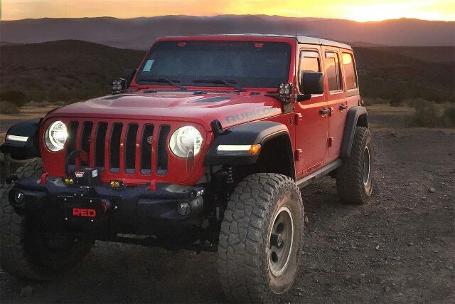 EGR 575251 in-channel window visors front and rear set, dark smoke finish, compatible with select Jeep models