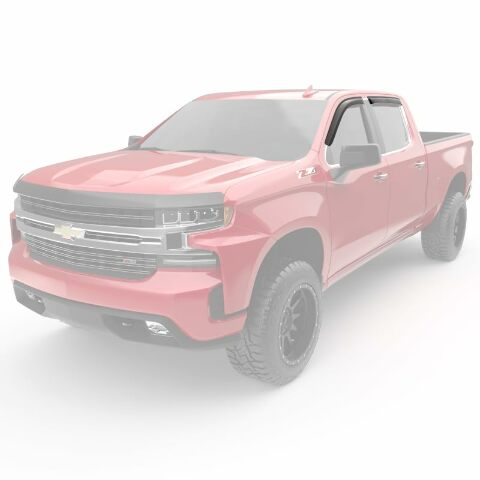 EGR 641691 tape-on window visors front and rear set dark smoke finish compatible with select Chevrolet and GMC models