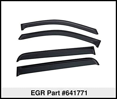 EGR 641771 Window Visors Full Set Truck Accessory with Smooth Smoke Finish, Compatible Compatible with Select  to  Chevrolet Silverado HD Models 2018