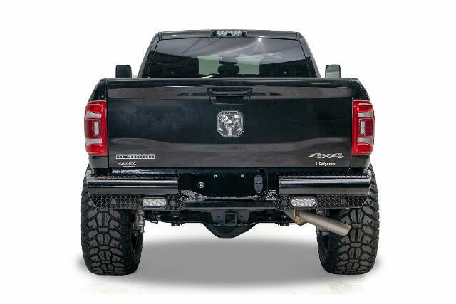 Fab Fours DR19-T4450-1 Black Steel Rear Bumper Fits 19-20 2500 3500