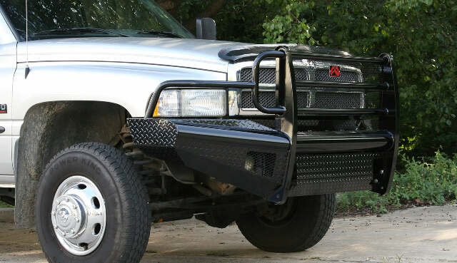 Fab Fours DR94-S1560-1 Black Steel Front Ranch Bumper Fits 94-02 Ram 2500