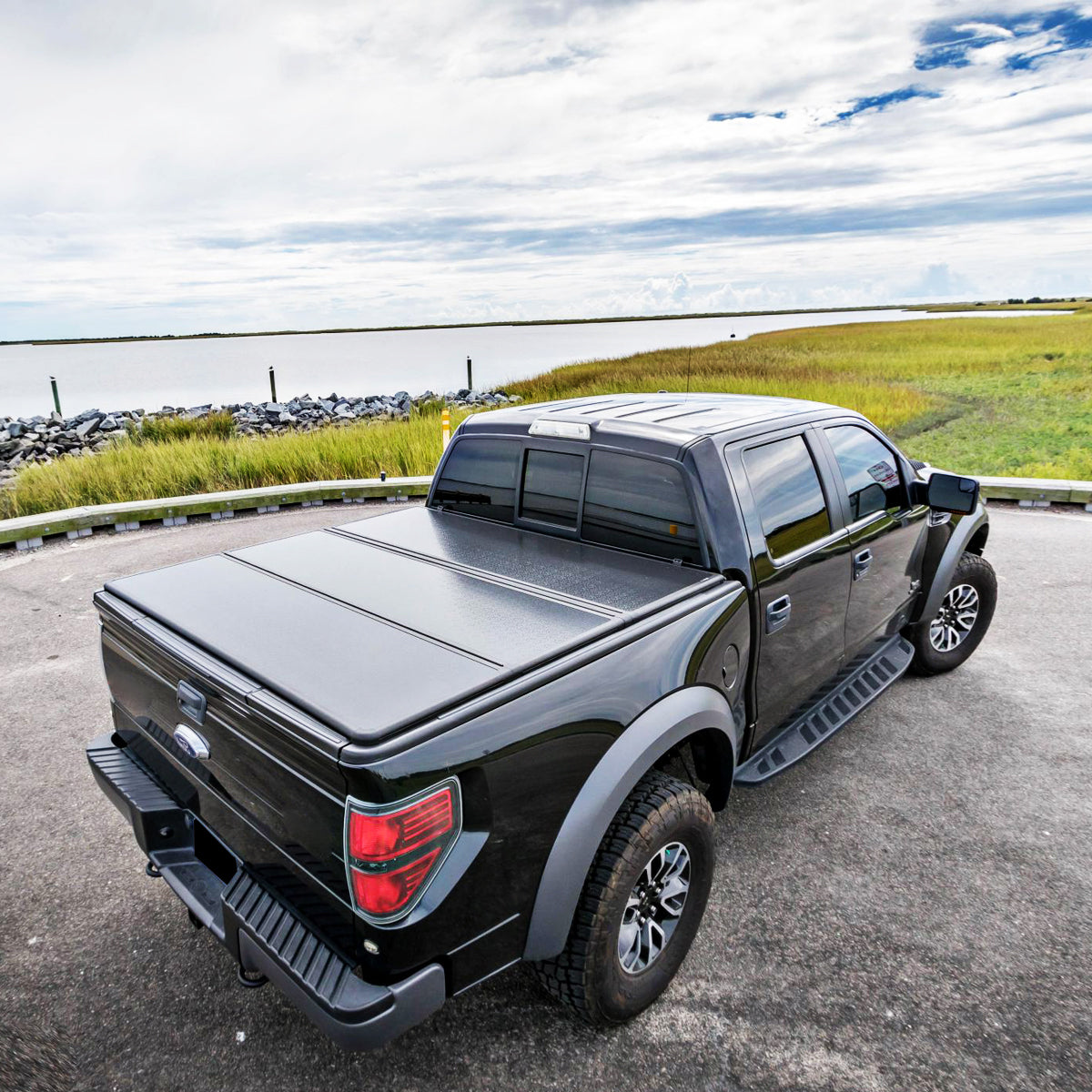 Fenza AL Hard Tri-Fold Tonneau Cover Compatible with Ford Maverick 2022–2026 | Heavy-Duty Aluminum Folding Truck Bed Cover with Secure Locking System, Waterproof Seal, and Sleek Low-Profile Design
