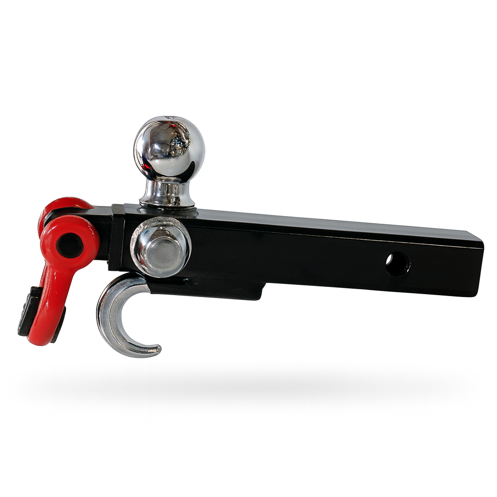 FENZA Heavy-Duty 3-Ball Towing Hitch with Tow Hook & D-Ring Shackle – Fits 2" Receivers