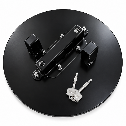 FENZA Spare Tire Lock Compatible with Toyota Hilux – Heavy Duty Underbody Spare Wheel Anti-Theft Security System with Lock, Keys, Protector Disc & Mounting Hardware