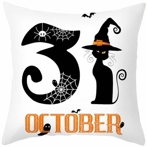 Fenza 4 Piece Set Halloween Throw Pillow For Family Room And Living Room Terrace Home Decor Made Of Durable Polyester Halloween Theme