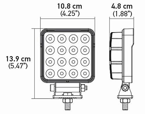 HELLA 357106002 ValueFit 4 Square 2.0 LED Close Range Worklight , Black