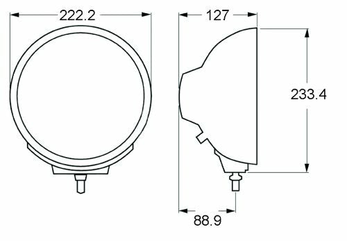 HELLA H12560021 Rallye 4000 Series 12V/100W Halogen Euro Beam Lamp - Black Housing , White