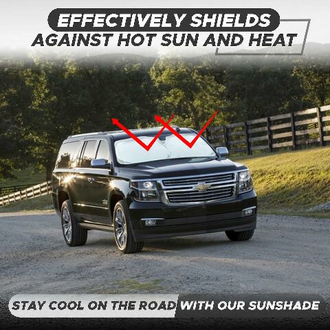 Fenza Car Accessories: Windshield Sun Shade - Car Accessories For Interior, Reflective Sunshade Offers Ultimate Protection For Car, Suvs, Trucks Interior - Car Sun Shade Windshield Blocker